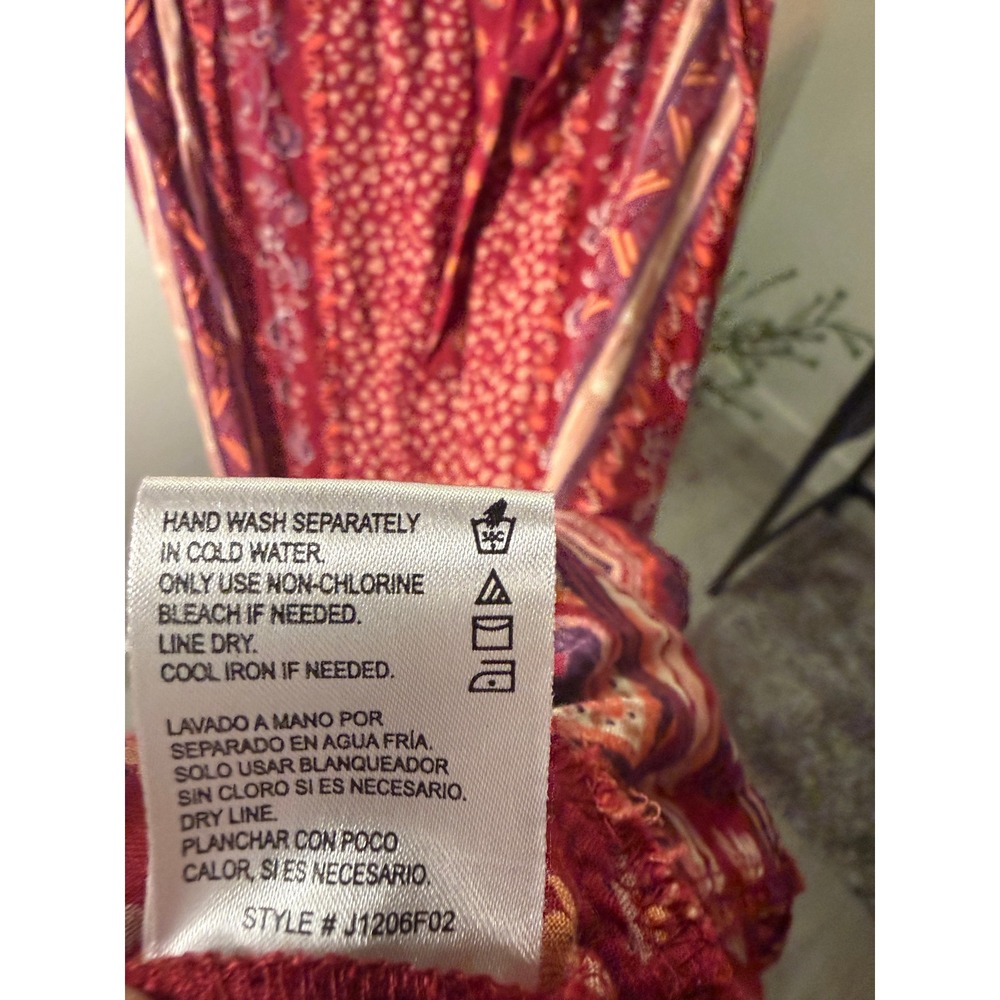 Patrons of Peace maxi tiered loose fit S/M boho hippie red paisley cotton knit s - Picture 7 of 7